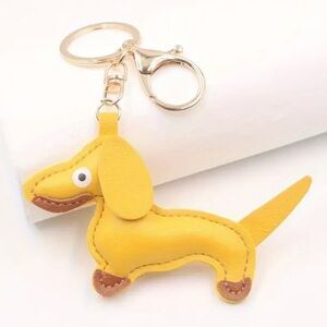 NEW Dachshund & Frenchie Leather Keychain